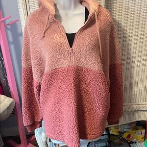 PINK Victoria's Secret Two-Tone Sherpa Hoodie Jacket